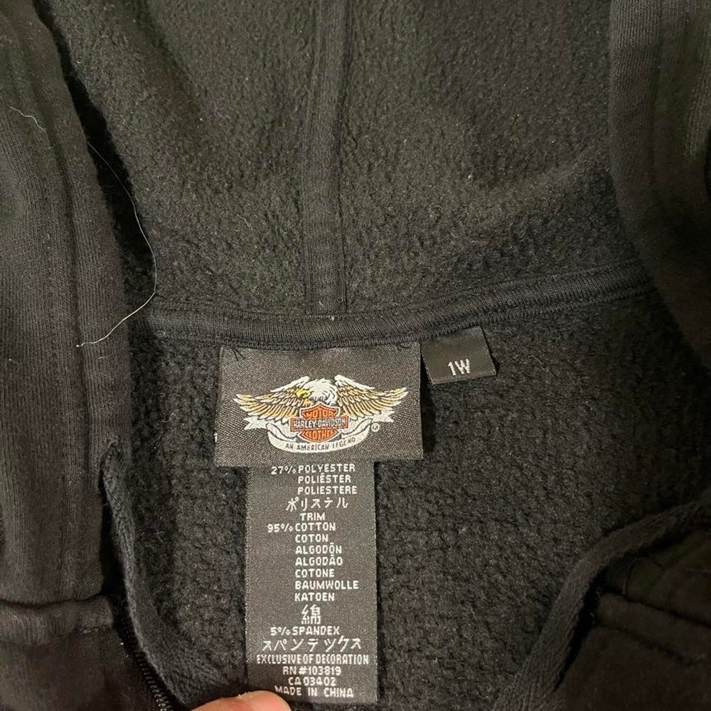 Harley-Davidson Motorcycles Black Zip-Up Hoodie Racing Stripes Mens XL 0195 - Picture 5 of 6